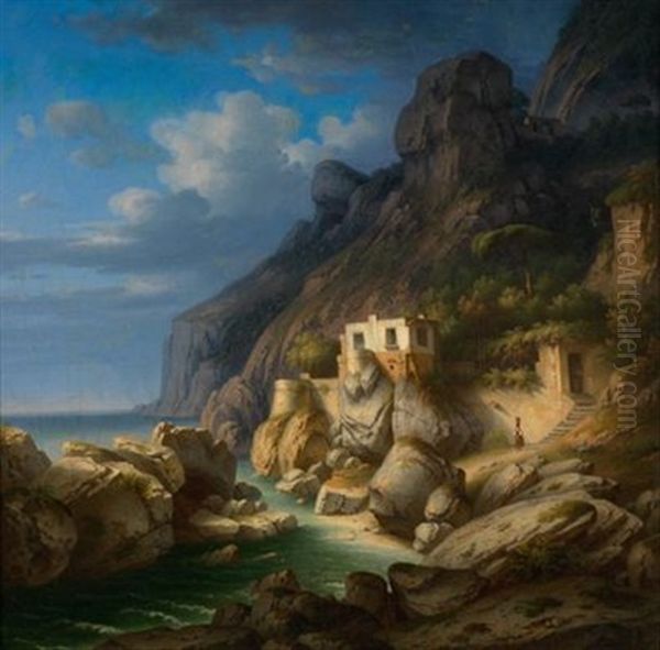 An Der Kuste Von Amalfi Oil Painting by Leo Von Klenze