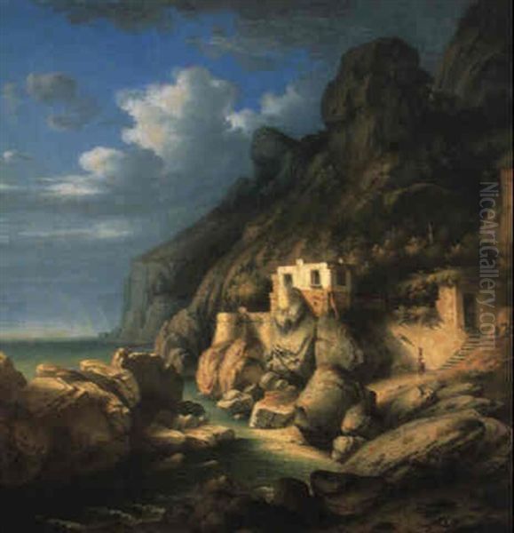 Felsenkuste Bei Amalfi by Leo Von Klenze