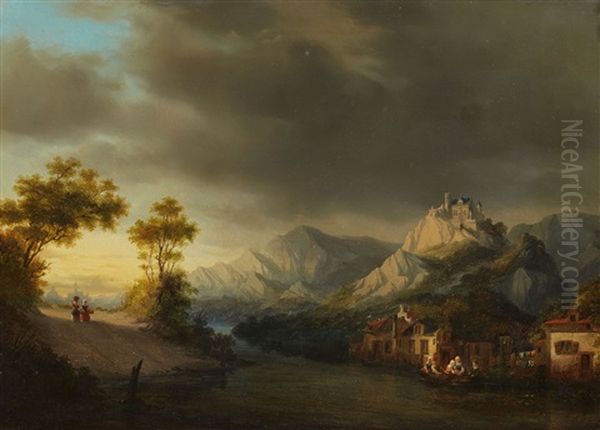 Mountainous Landscape With A River by Willem De Klerk