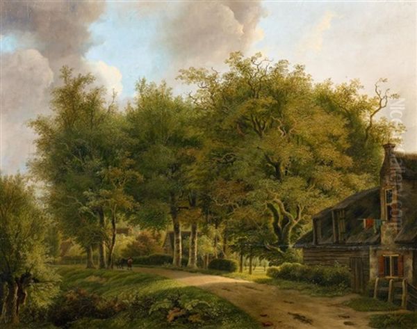 Gehofte Unter Alten Baumen Oil Painting by Willem De Klerk