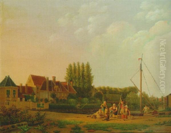 Traders On A Quay Oil Painting by Willem De Klerk