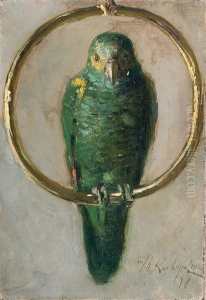 Parrot Oil Painting by Yuliy Yulevich Klever the Younger