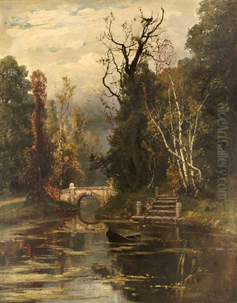 Parklandschaft Oil Painting by Yuliy Yulevich (Julius) Klever