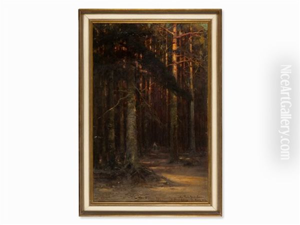 Forest Landscape Oil Painting by Yuliy Yulevich (Julius) Klever