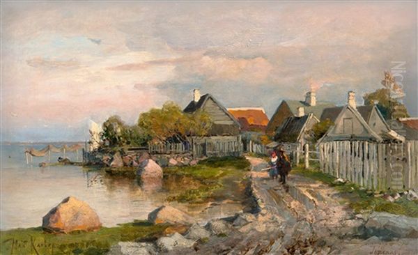 Fishermen's Village In Haapsalu by Yuliy Yulevich (Julius) Klever