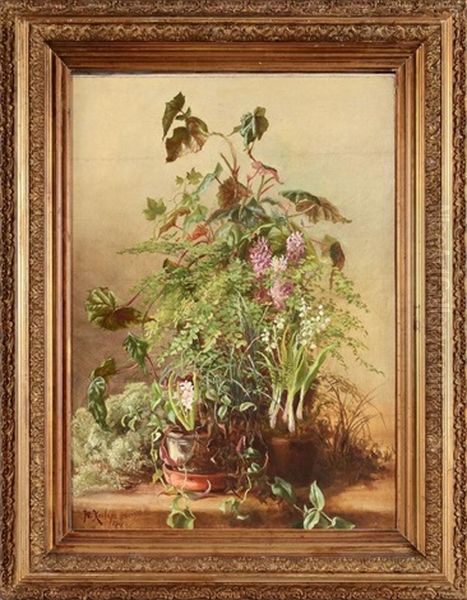 Nature Morte Au Bouquet De Fleurs Oil Painting by Yuliy Yulevich (Julius) Klever