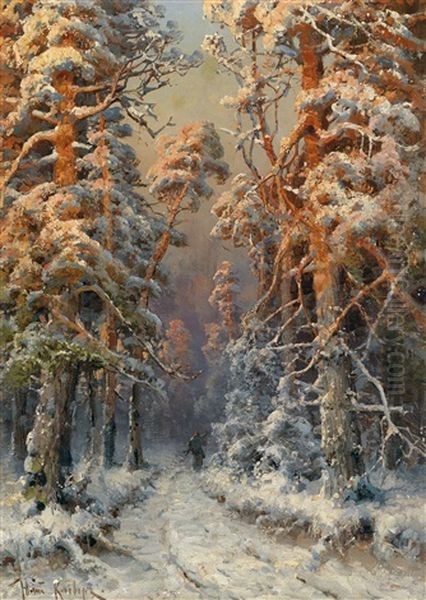 Winterwald (collab. W/workshop) Oil Painting by Yuliy Yulevich (Julius) Klever