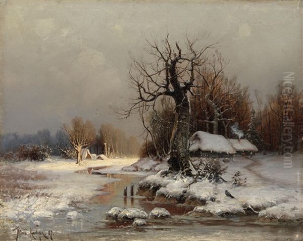 Thaw (march) Oil Painting by Yuliy Yulevich (Julius) Klever