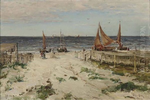 Am Strand Von Ahlbeck Oil Painting by Yuliy Yulevich (Julius) Klever