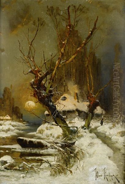 The Winter Sun (collab. W/studio) Oil Painting by Yuliy Yulevich (Julius) Klever