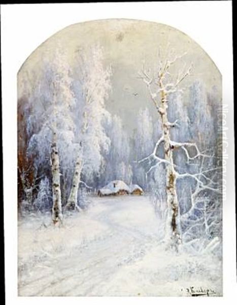 Winter Landscapes (+ Summer Landscape; Pair) Oil Painting by Yuliy Yulevich (Julius) Klever