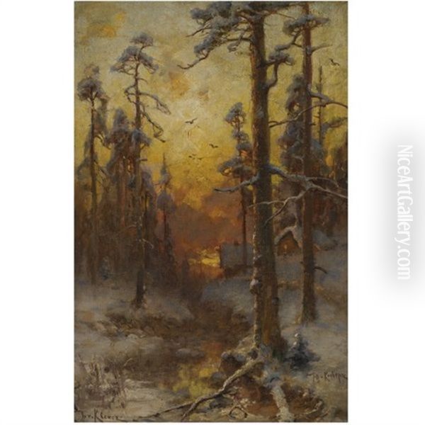 Winter Sun (collab. W/studio) Oil Painting by Yuliy Yulevich (Julius) Klever