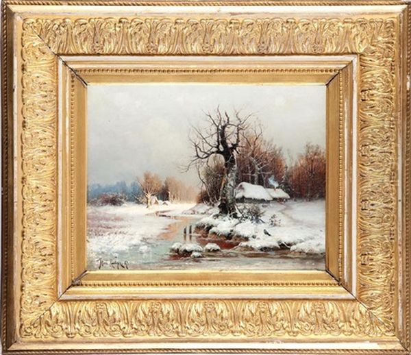 Odwilz Oil Painting by Yuliy Yulevich (Julius) Klever