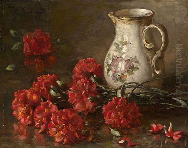 Still Life With A Jug Oil Painting by Yuliy Yulevich (Julius) Klever