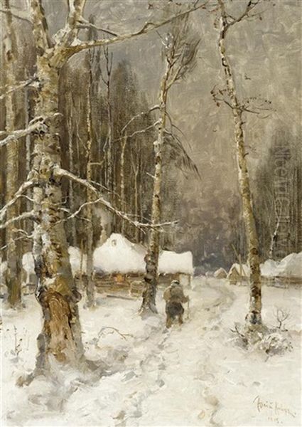 Winterlandschaft Oil Painting by Yuliy Yulevich (Julius) Klever