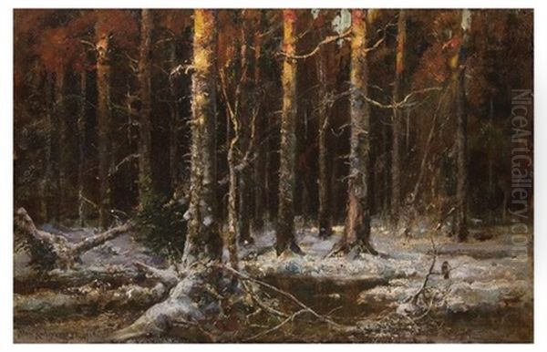 Depth Of The Forest (sketch) Oil Painting by Yuliy Yulevich (Julius) Klever