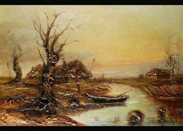 Herbstlandschaft Oil Painting by Yuliy Yulevich (Julius) Klever