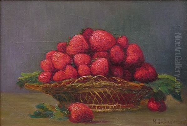 Panier De Fraises Oil Painting by Yuliy Yulevich (Julius) Klever