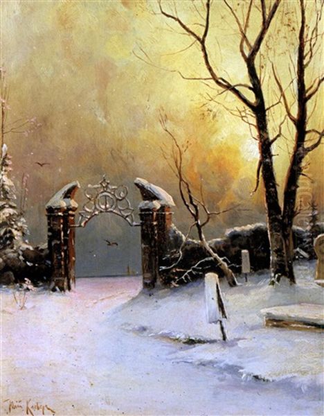 Der Verlassene Friedhof Oil Painting by Yuliy Yulevich (Julius) Klever