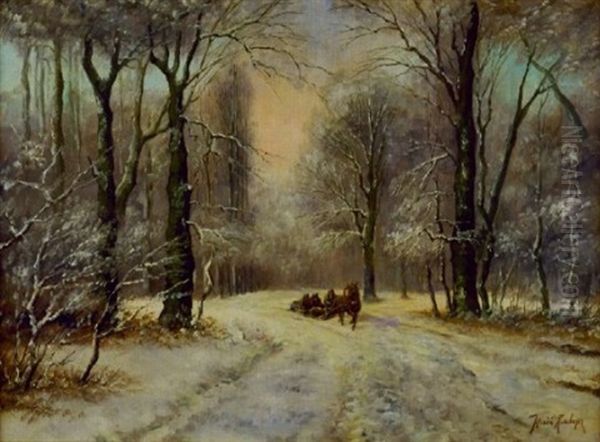 Winter Landscape Oil Painting by Yuliy Yulevich (Julius) Klever