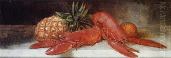 Nature Morte Au Homard Et Ananas Oil Painting by Yuliy Yulevich (Julius) Klever