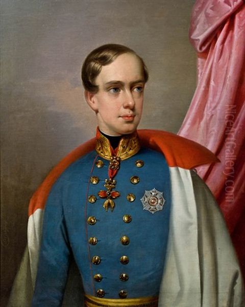 Kaiser Franz Joseph I. Von Osterreich In Uniform Eines K.k. Feldmarschalls Oil Painting by Eduard Klieber