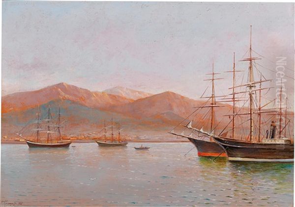 Motif Of A Crimean Port Oil Painting by Filip Filipovich Klimenko