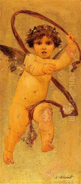 Putto Oil Painting by Ernst Klimt