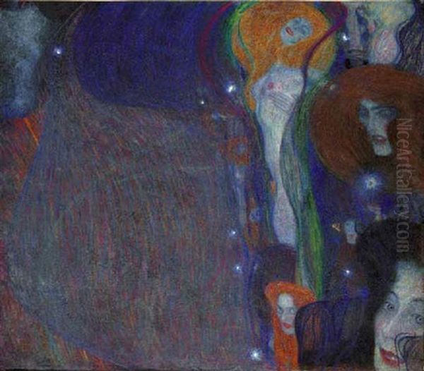 Irrlichter (will-o'-the Wisps) Oil Painting by Gustav Klimt