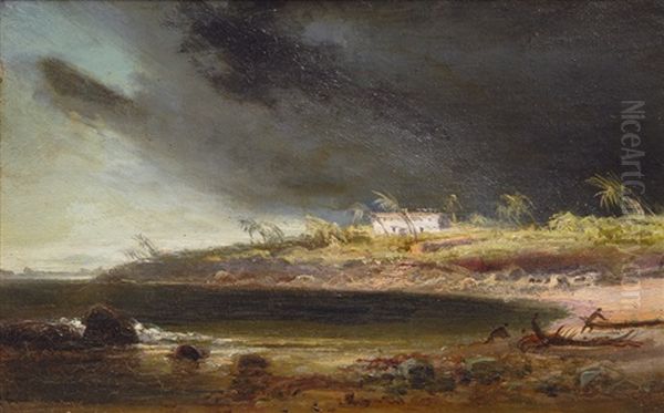 Storm At The Senegalese Coast Oil Painting by Fritz Klingelhoefer