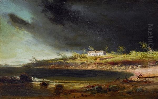 Storm At The Senegalese Coast Oil Painting by Fritz Klingelhoefer