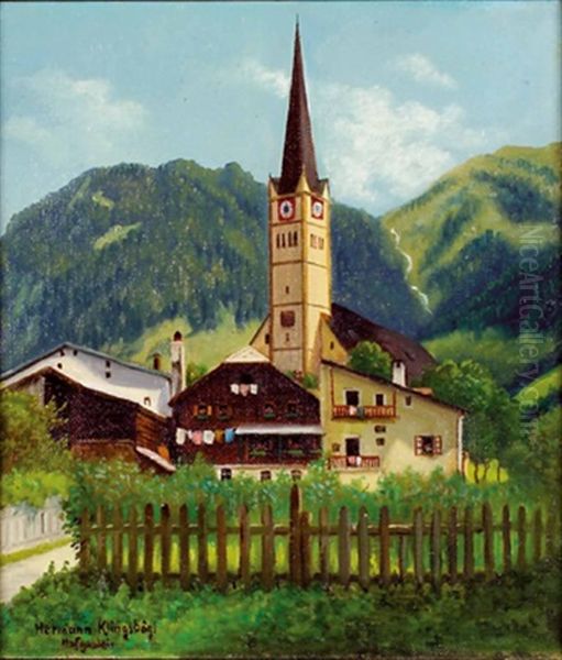 Blick Auf Bad Hofgastein Oil Painting by Hermann Klingsboegl