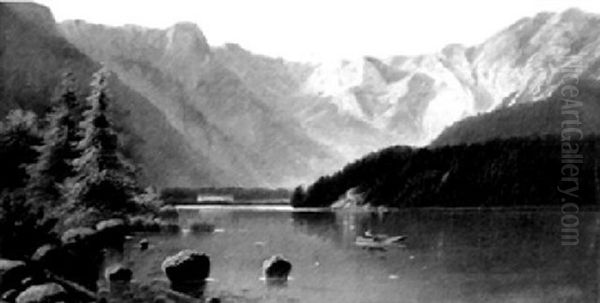 Motiv Aus Dem Salzkammergut Oil Painting by Hermann Klingsboegl