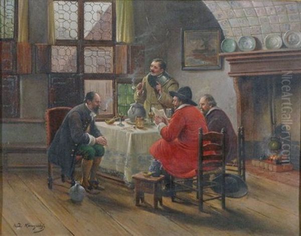 The Lecture Oil Painting by Rudolf Klingsboegl