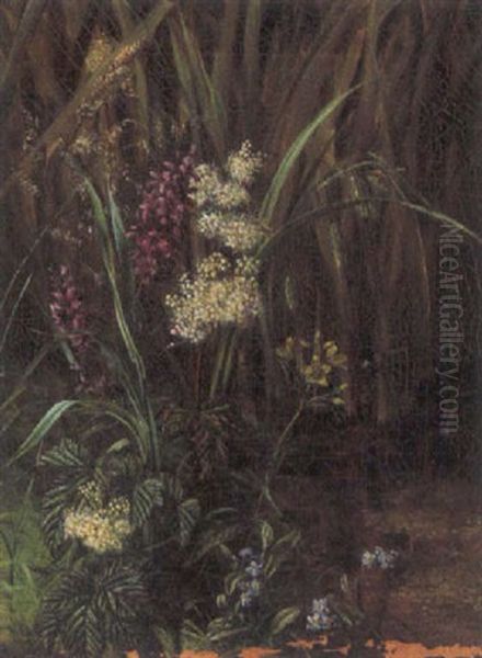 Smaablomster Oil Painting by Ella Augusta Klingsey