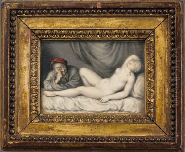 Le Sommeil De Venus Ou L'amour Endormi Oil Painting by Carl Gustav Klingstedt