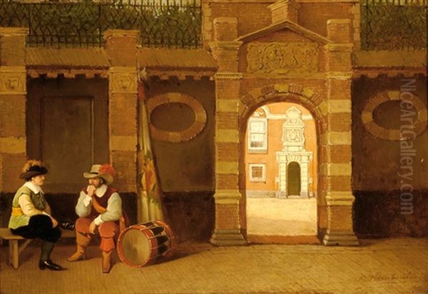 The Court Of Almshouses Of Floris Van Dam, Juffrouw Idastraat, The Hague (hospice A La Haye) by Johannes Christiaan Karel Klinkenberg