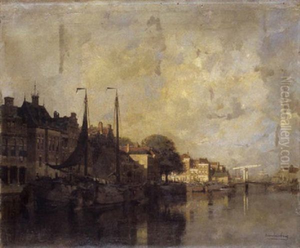 Gezicht Aan De Amstel Oil Painting by Johannes Christiaan Karel Klinkenberg