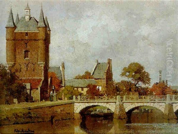 The Zuydthavenpoort, Zierikzee Oil Painting by Johannes Christiaan Karel Klinkenberg