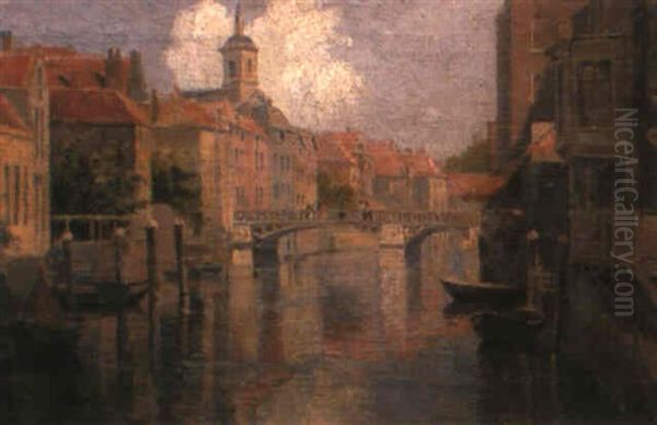 Dordrecht Oil Painting by Johannes Christiaan Karel Klinkenberg