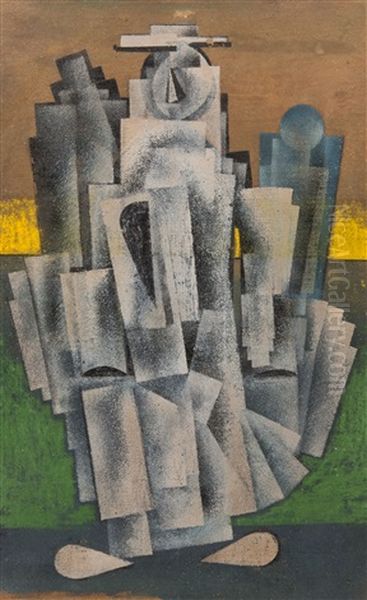 Composition Cubiste Oil Painting by Ivan Kliun