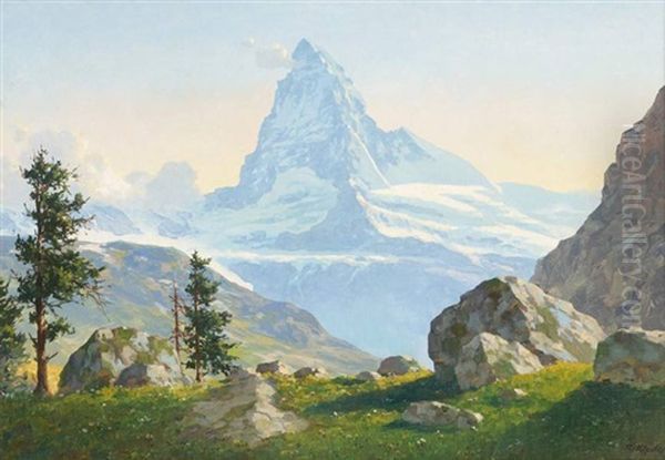 Vue Panoramique Du Cervin Oil Painting by Rudolf Emil Kloeden