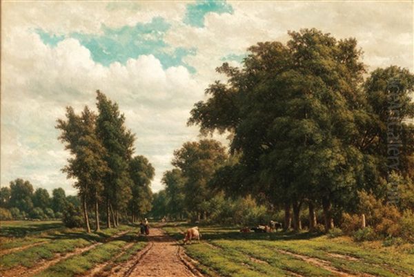 A Summer Day In Normandy Oil Painting by Mikhail Konstantinovich Klodt von Jurgensburg