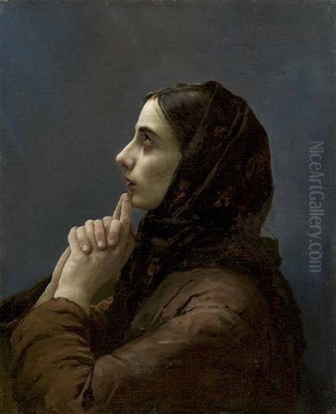 Devotion Oil Painting by Nikolai Alexandrovich Klodt