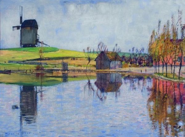 Spring's Reflection Oil Painting by Hans Klohss