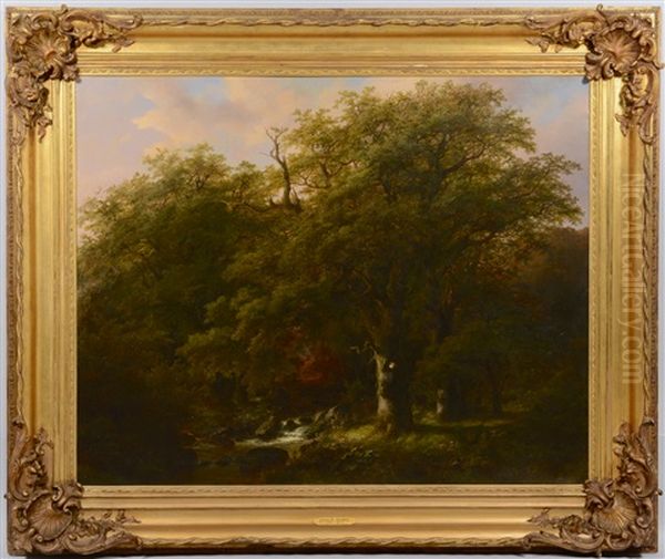 Monumental Oil On Canvas Landscape Oil Painting by Johann Bernard Klombeck