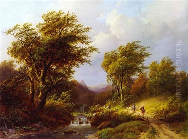 A Summer's Day Breeze Oil Painting by Johann Bernard Klombeck