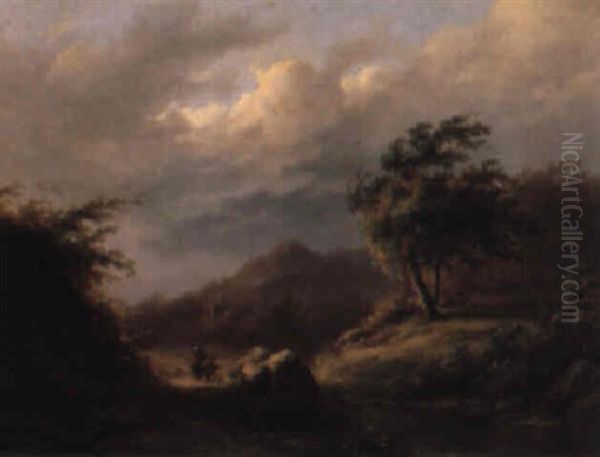 The Approaching Storm Oil Painting by Johann Bernard Klombeck