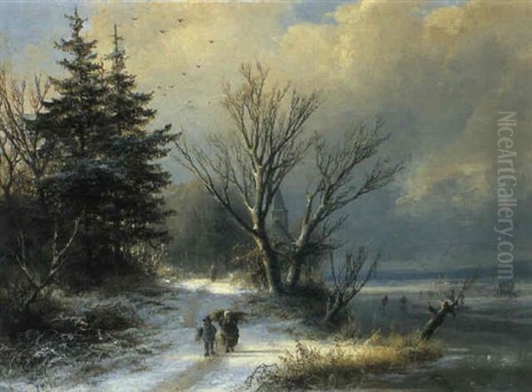 Winterlandschaft by Johann Bernard Klombeck