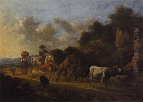 Heimkehrendes Bauernpaar Oil Painting by Albert Jansz Klomp